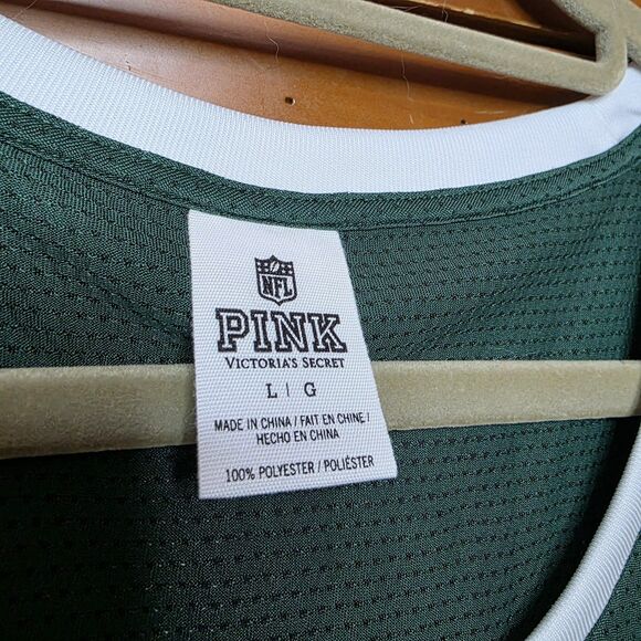 Victoria's Secret PINK Green Bay Packers NFL Football Jersey Size Large Green - Picture 8 of 12